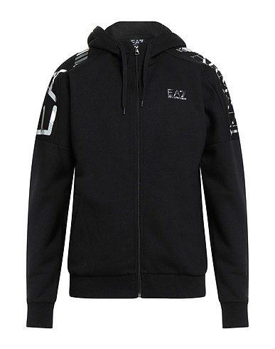 EA7 Hooded sweatshirt Black 68% Cotton, 32% Polyester, Elastane