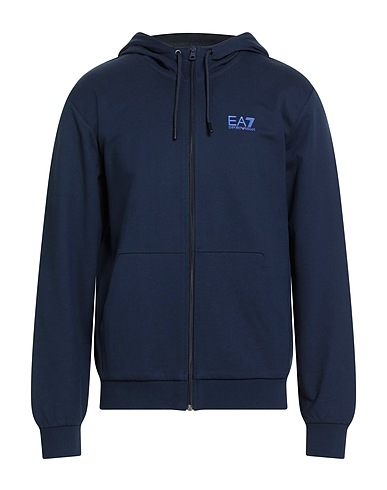 EA7 Hooded sweatshirt Navy 100% Cotton, Elastane