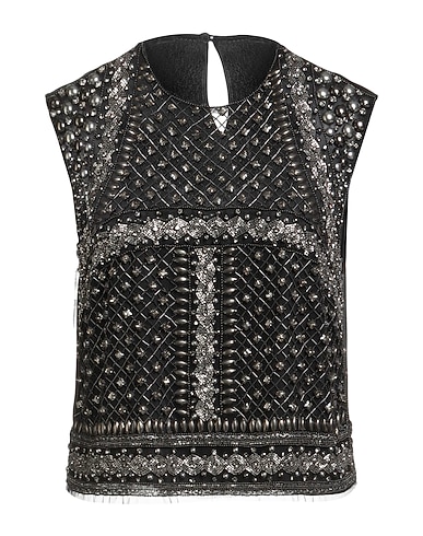 ALBERTA FERRETTI Top Black 100% Polyamide, Acetate, Silk, Metal, Acrylic