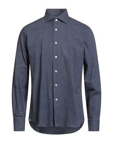 GRIGIO Solid color shirt WASHED Navy 100% Cotton