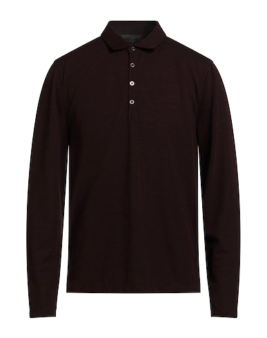 JOHN VARVATOS 폴로 셔츠 버건디 50% 울, 47% 폴리에스테르, 3% 엘라스테인