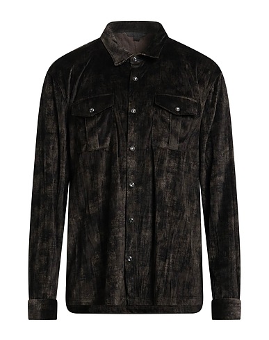 JOHN VARVATOS Patterned shirt Military green 100% Polyester