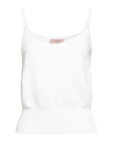 TWINSET Top White 81% Viscose, 17% Polyamide, 2% Elastane