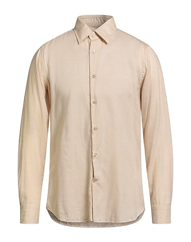 GUGLIELMINOTTI Solid color shirt Beige 80% Lyocell, 20% Wool