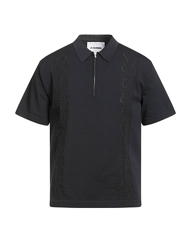 JIL SANDER Polo shirt Black 50% Cotton, 50% Polyester