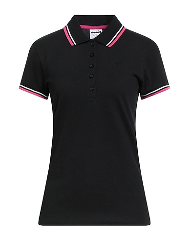 DIADORA Polo shirt Black 100% Cotton