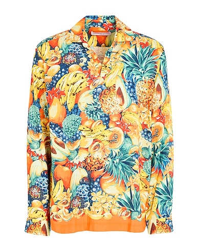 ORLEBAR BROWN Patterned shirt Yellow 80% Viscose, 20% Linen