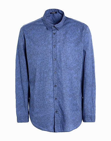 IMPERIAL Checked shirt Midnight blue 100% Cotton