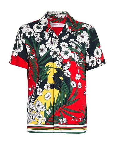 ORLEBAR BROWN Patterned shirt 80% Viscose, 20% Linen