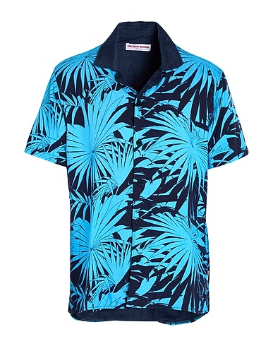 ORLEBAR BROWN Patterned shirt Azure 80% Viscose, 20% Linen