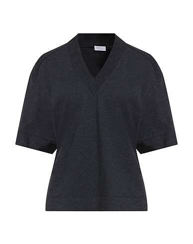 BRUNELLO CUCINELLI T-shirt Charcoal 98% Cotton, 2% Elastane, Brass