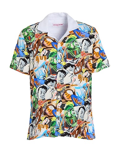 ORLEBAR BROWN Patterned shirt DAVID SALLE 80% Viscose, 20% Linen