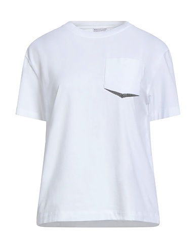 BRUNELLO CUCINELLI T-shirt White 93% Cotton, 7% Elastane