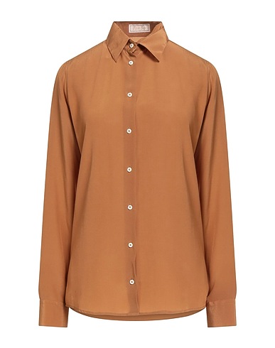 ALEXINGH Silk shirts & blouses Camel 100% Silk