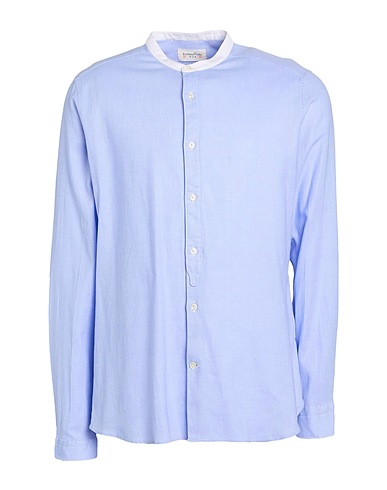 TINTORIA MATTEI 954 Patterned shirt Light blue 100% Cotton