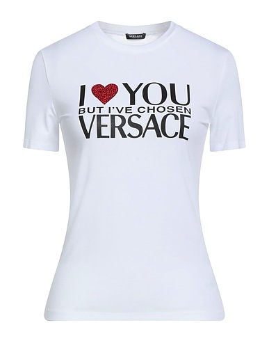 VERSACE T-shirt White 95% Viscose, 5% Elastane, Glass