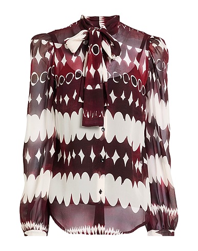 SARA ROKA Patterned shirts & blouses Burgundy 100% Silk