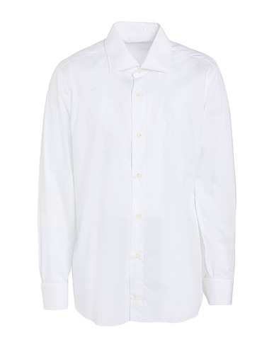 SANNINO Napoli Einfarbiges Hemd Weiß 100% Baumwolle