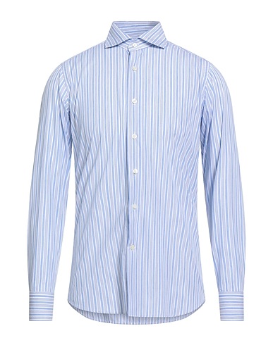 CALIBAN Gestreiftes Hemd Hellblau 100% Baumwolle