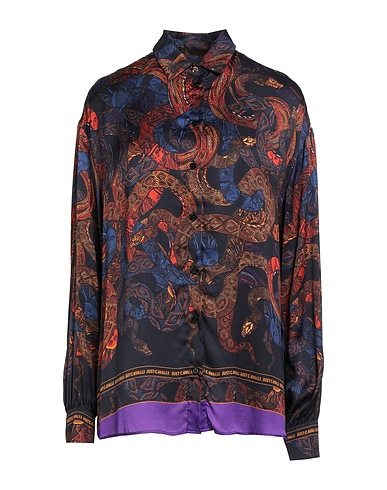 JUST CAVALLI Рубашки и блузки с рисунком Иссиня-чёрный 100% Вискоза