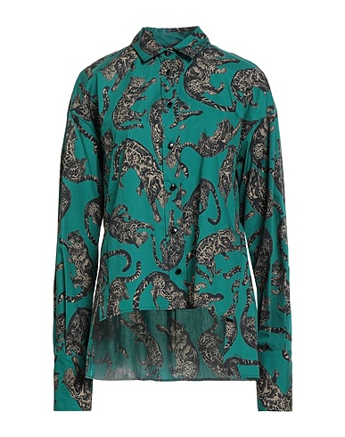 JUST CAVALLI Patterned shirts & blouses Emerald green 100% Cotton