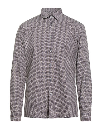 GREY DANIELE ALESSANDRINI Hemd mit Muster Dunkelbraun 100% Baumwolle