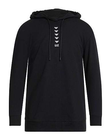 EA7 Hooded track jacket  Black 96% Cotton, 4% Elastane