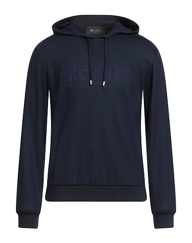 MOORER Hooded track jacket  Midnight blue 100% Virgin Wool