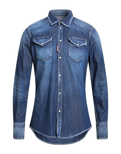 DSQUARED2 Denim shirt Blue 98% Cotton, 2% Elastane