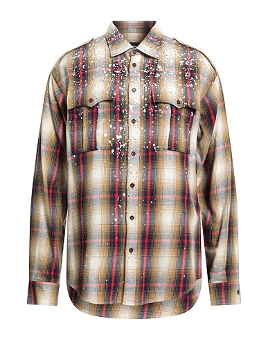 DSQUARED2 Checked shirt Mustard 100% Cotton, Glass