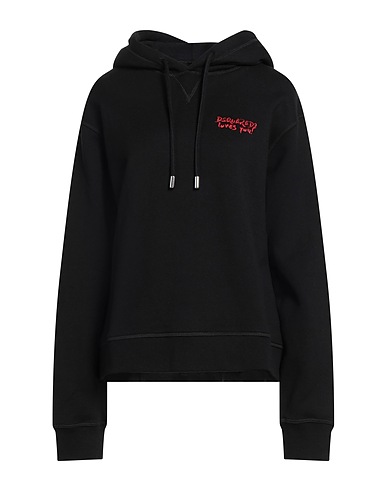 DSQUARED2 Hooded sweatshirt Black 100% Cotton, Elastane