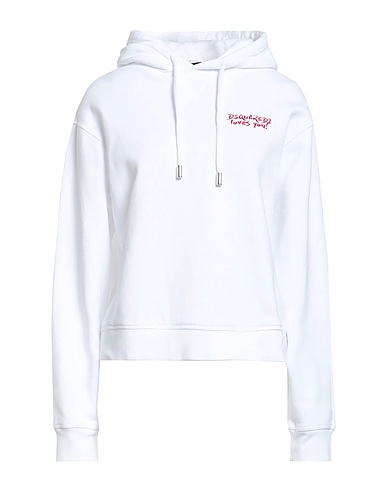 DSQUARED2 Felpa Bianco 100% Cotone, Elastan