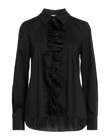 MOTEL Solid colour shirts & blouses Black 79% Cotton, 18% Polyamide, 3% Elastic fibres
