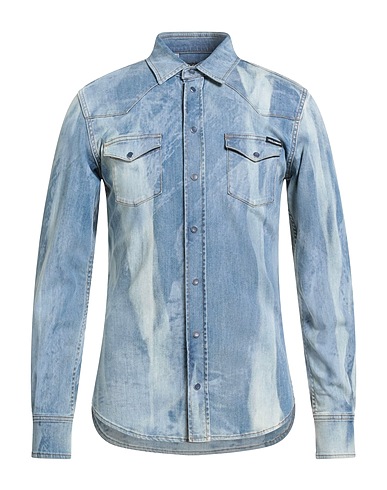 DOLCE&GABBANA Denim shirt Blue 99% Cotton, 1% Elastane