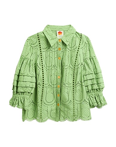 FARM RIO Μονόχρωμα πουκάμισα και μπλούζες Πράσινο 100% Βαμβάκι