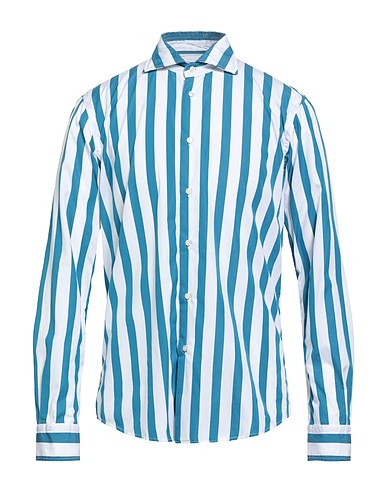 BRIAN DALES Gestreiftes Hemd Aquamarin 100% Baumwolle
