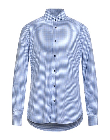 DANDYLIFE by BARBA Napoli Checked shirt Blue 100% Cotton