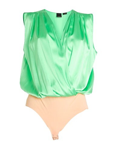 PINKO TOPWEAR Verde chiaro 96% Seta, 4% Elastan, Poliammide