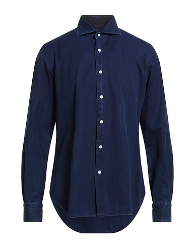 DANDYLIFE by BARBA Denim shirt Midnight blue 100% Cotton