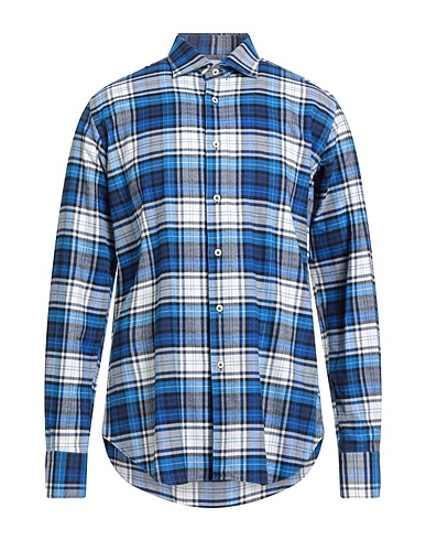 ALEXINGH Checked shirt Blue 100% Cotton