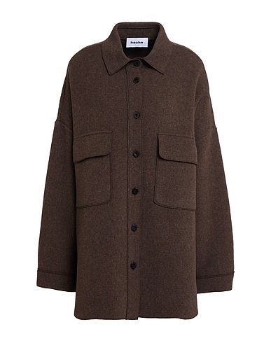 HACHE Solid colour shirts & blouses Dark brown 57% Wool, 33% Polyester, 5% Polyamide, 5% Other Fibres