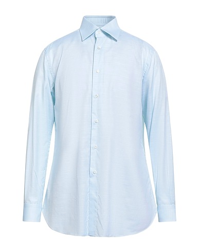 BRIONI Solid colour shirt Sky blue 100% Cotton