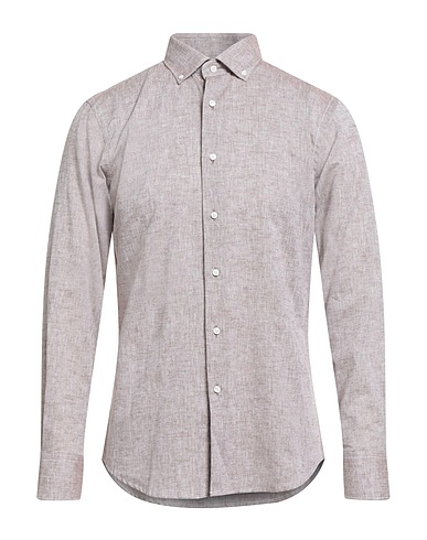 BAGUTTA Linen shirt Taupe 55% Linen, 45% Cotton