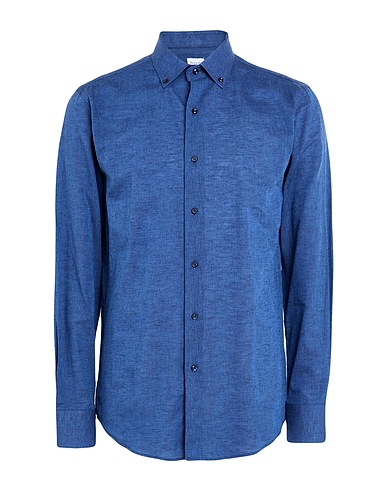 BAGUTTA Camicia in lino Blu navy 55% Lino, 45% Cotone
