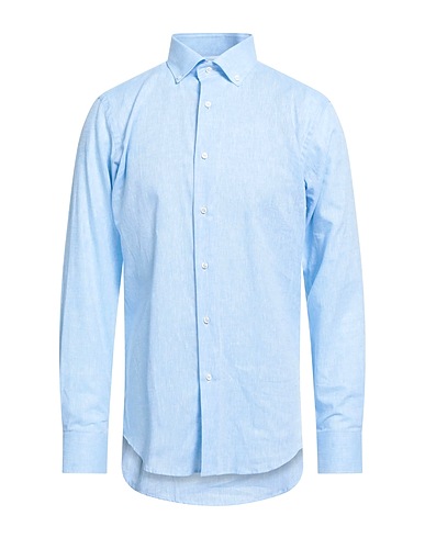 BAGUTTA Camicia in lino Blu chiaro 55% Lino, 45% Cotone