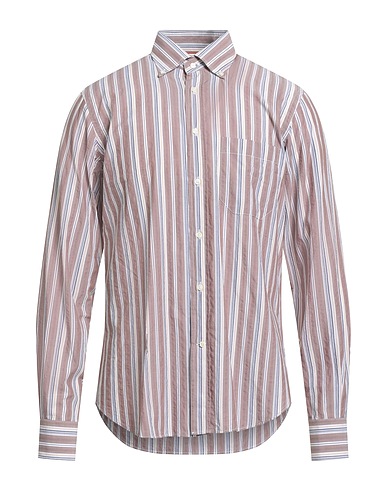 CORNELIANI ID Striped shirt Taupe 100% Cotton