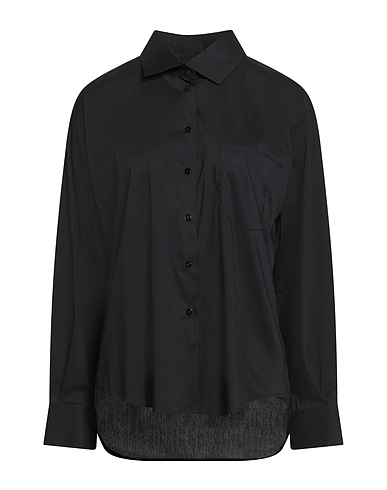 XACUS Hemden und Blusen einfarbig Schwarz 78% Baumwolle, 18% Polyamid, 4% Elastan