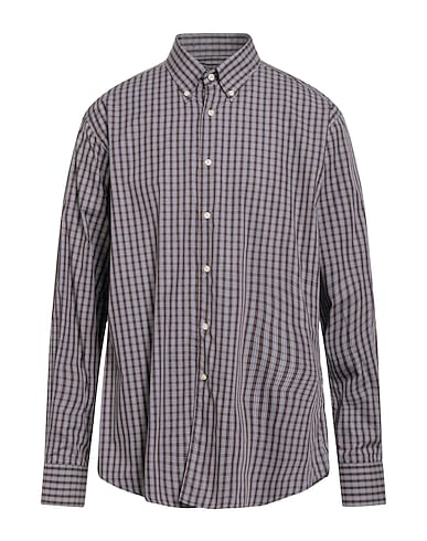 INGRAM Καρό πουκάμισο Καφέ 100% Βαμβάκι