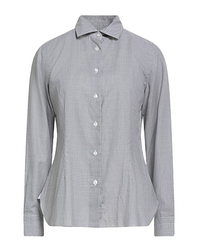 BARBA Napoli Patterned shirts & blouses Light grey 100% Cotton