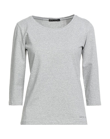 BRIAN DALES Basic T-Shirt Light grey 100% Cotton